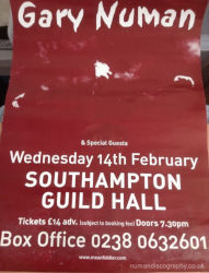Gary Numan 2001 Venue Poster Southampton